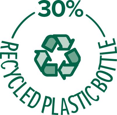 30% kierrätettyä muovia
